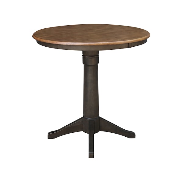 International Concepts Round 36 in Round Top Pedestal Table, 40.9 inH, Hickory/Washed Coal, 36 in W, 36 in L, 41.9 in H K45-36RT-27B-6B-2 - main